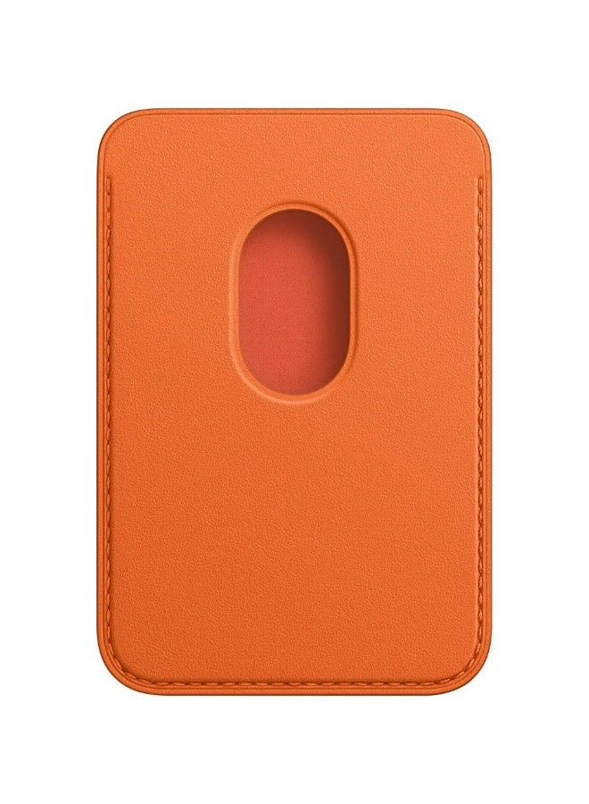 محفظة MagSafe المغناطيسية لحفظ البطاقات لهواتف iPhone 13 و14 و15 و16 و17 - حافظة هاتف رفيعة، لون برتقالي - Image 2